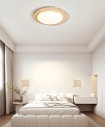 Venus Textured Stone Ceiling Light in Yellow Travertine