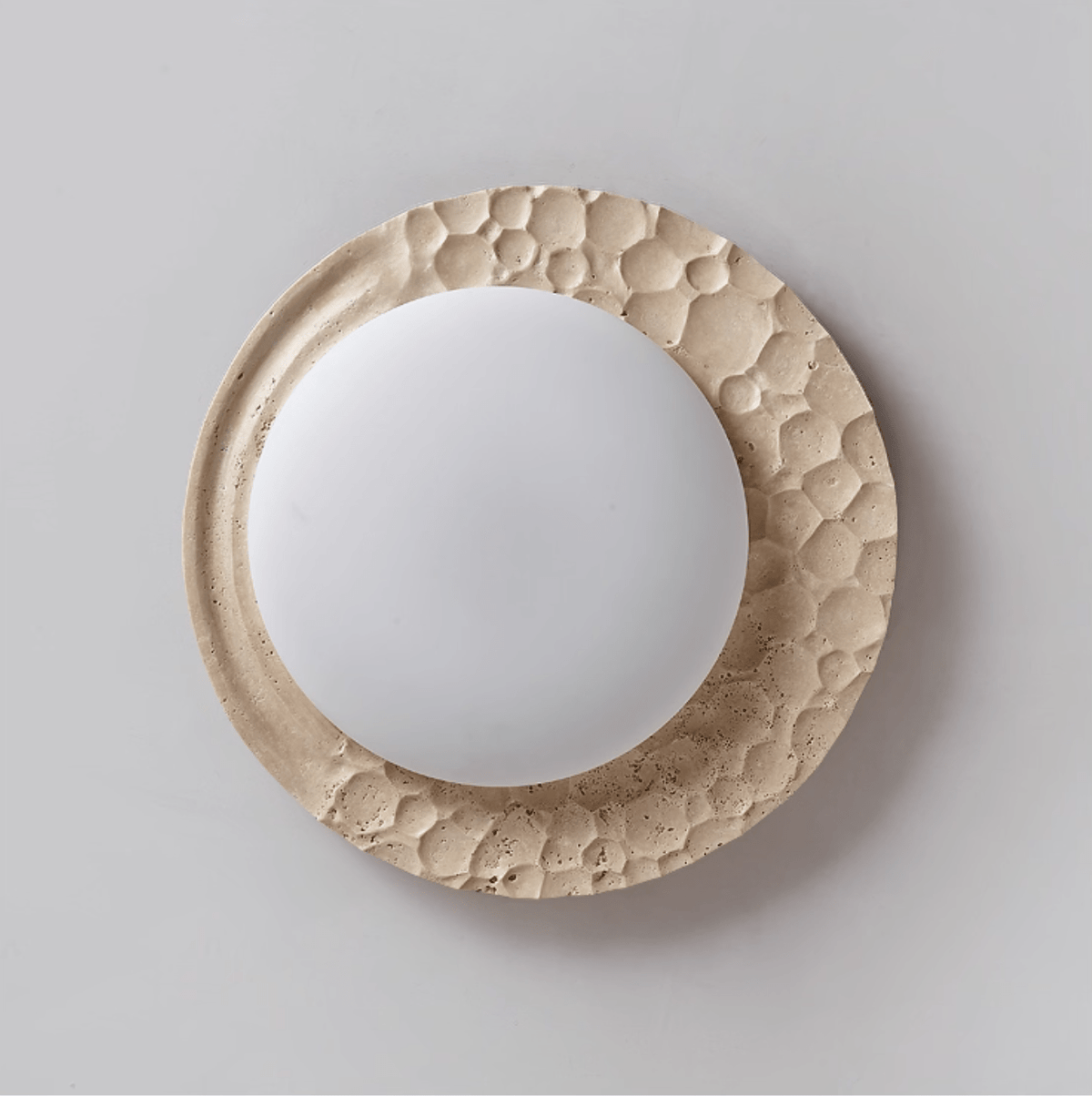 Venus Textured Stone Ceiling Light in Yellow Travertine