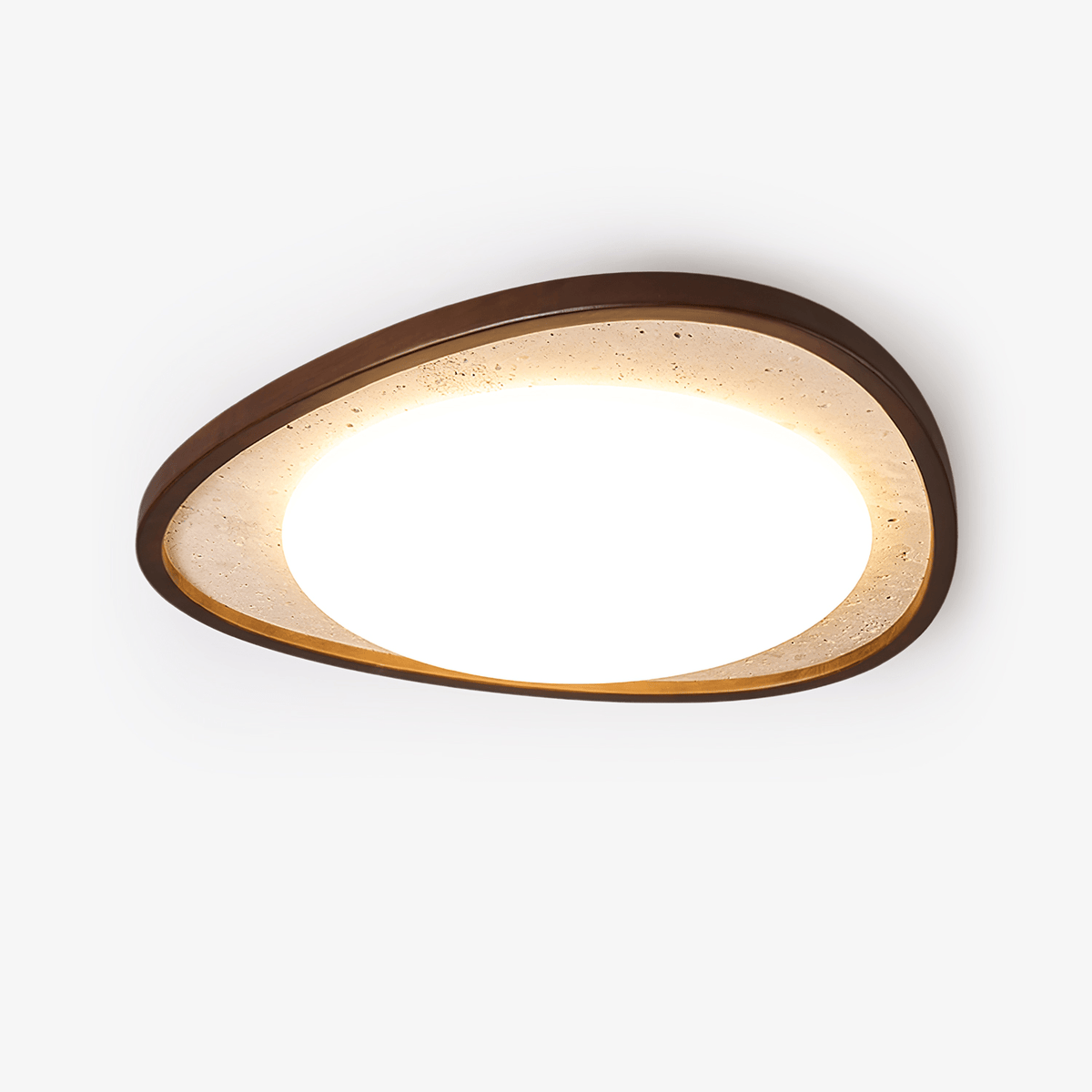 Lunaro Moonstone Travertine Ceiling Light – Modern Flush Mount LED