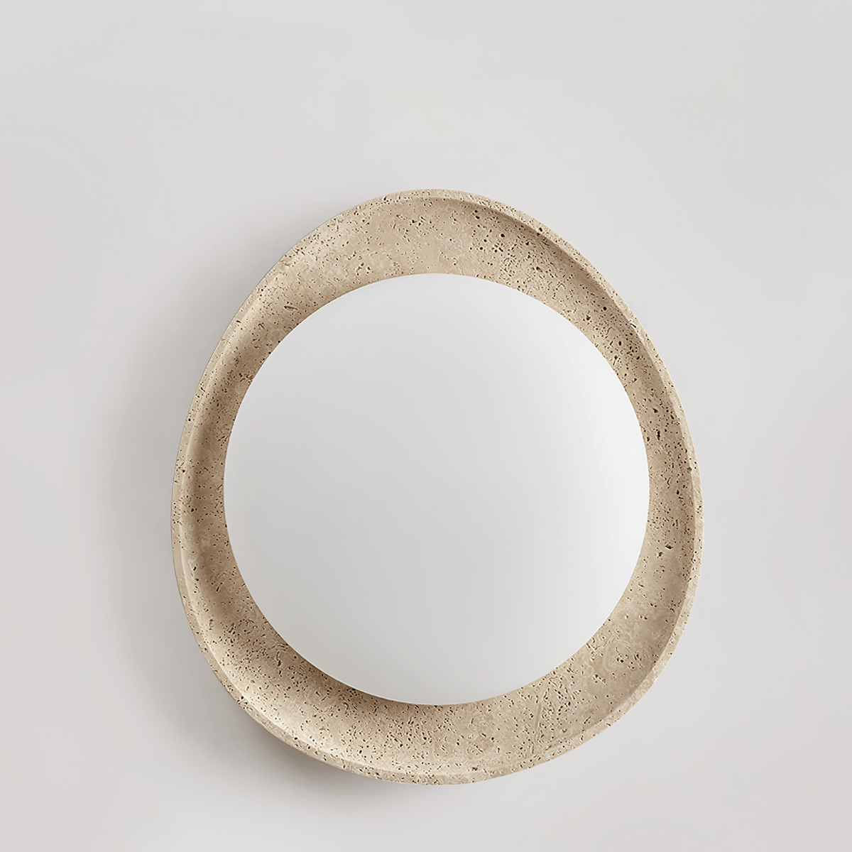 Orolume Travertine Ceiling Light — Natural Stone LED Flush Mount