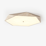 Lunarc Stone Flush Mount Ceiling Light in Yellow Travertine