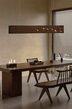 Axis Linear Wood LED Pendant Light for Kitchen Island and Dining Room