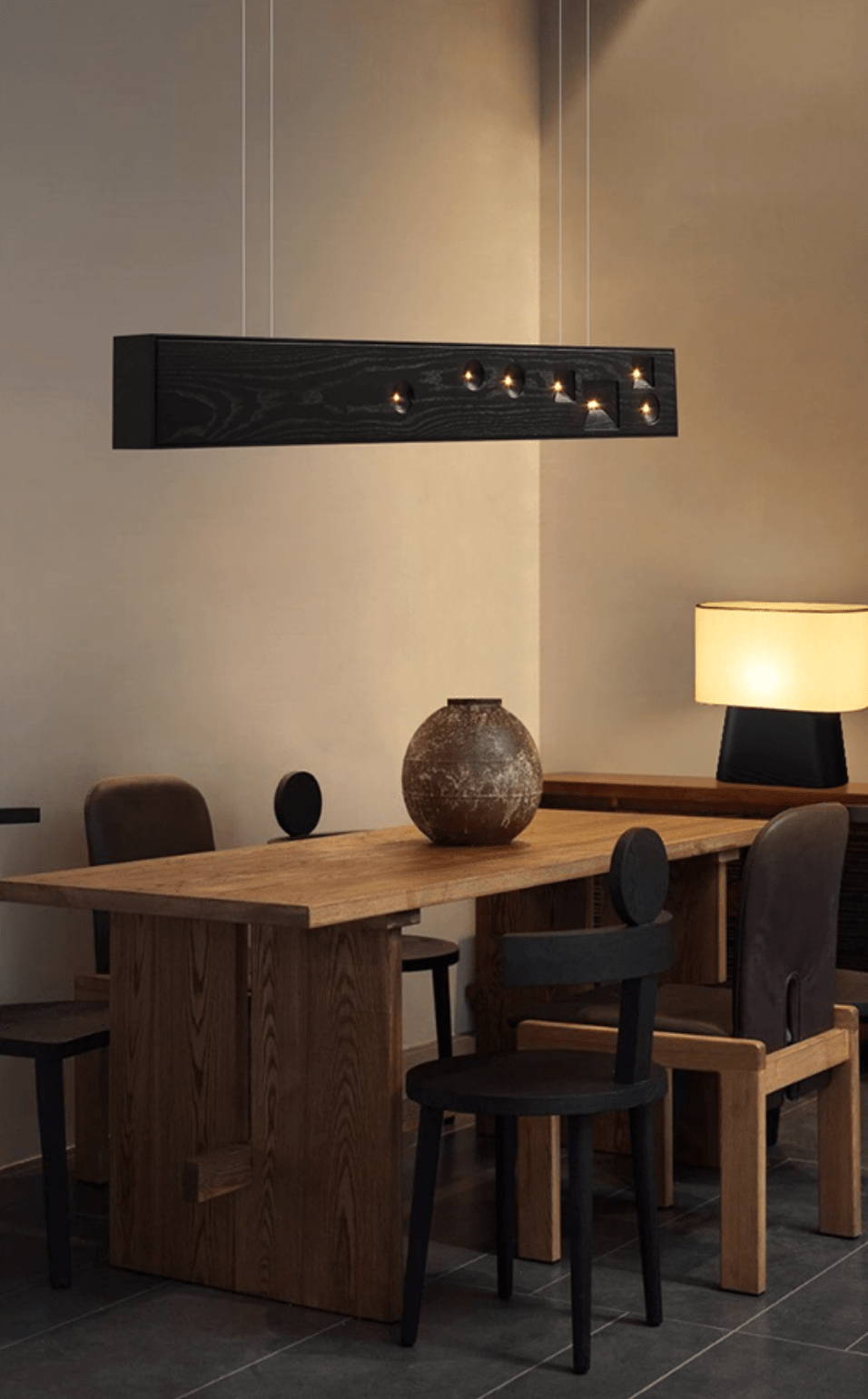 Axis Linear Wood LED Pendant Light for Kitchen Island and Dining Room