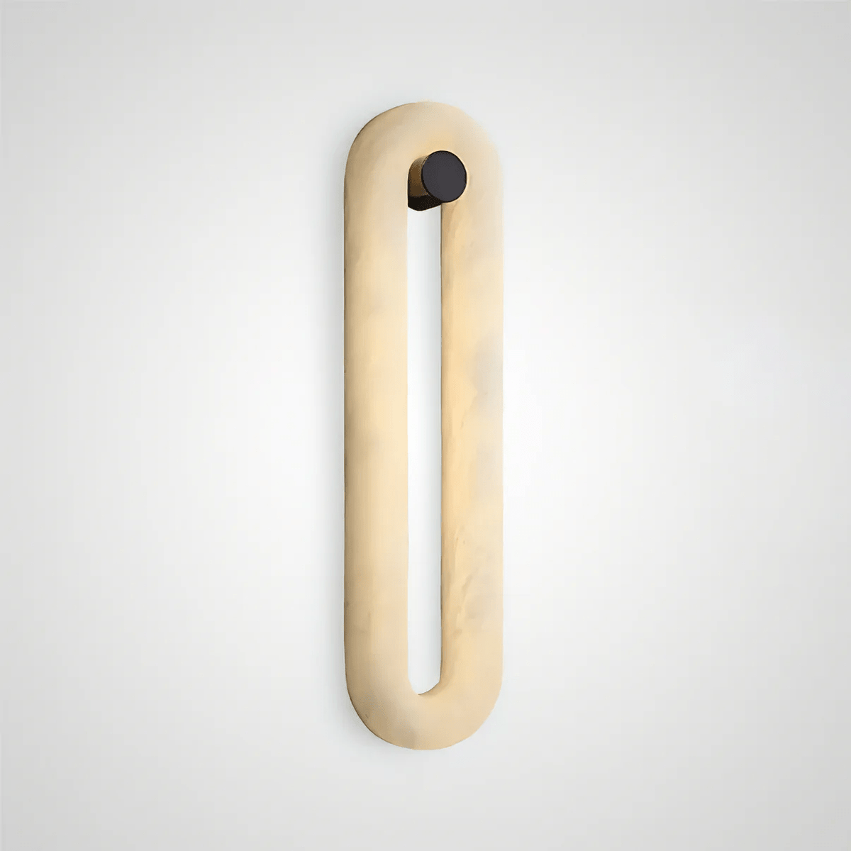 Alabaster Capsule Wall Sconce in Natural Stone with Black Mount