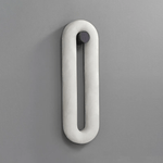 Alabaster Capsule Wall Sconce in Natural Stone with Black Mount