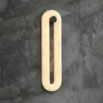 Alabaster Capsule Wall Sconce in Natural Stone with Black Mount