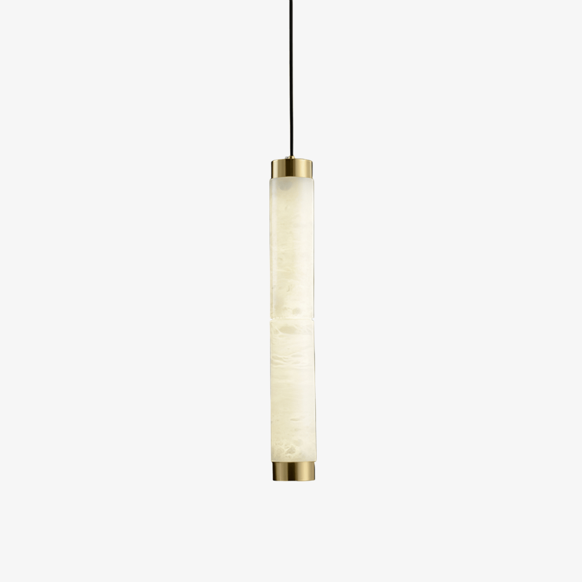 Aria Alabaster Pendant Light – Modern Brass LED Chandelier for Dining Room & Foyer
