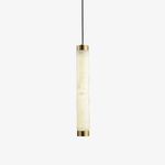 Aria Alabaster Pendant Light – Modern Brass LED Chandelier for Dining Room & Foyer