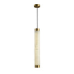 Aria Alabaster Pendant Light – Modern Brass LED Chandelier for Dining Room & Foyer