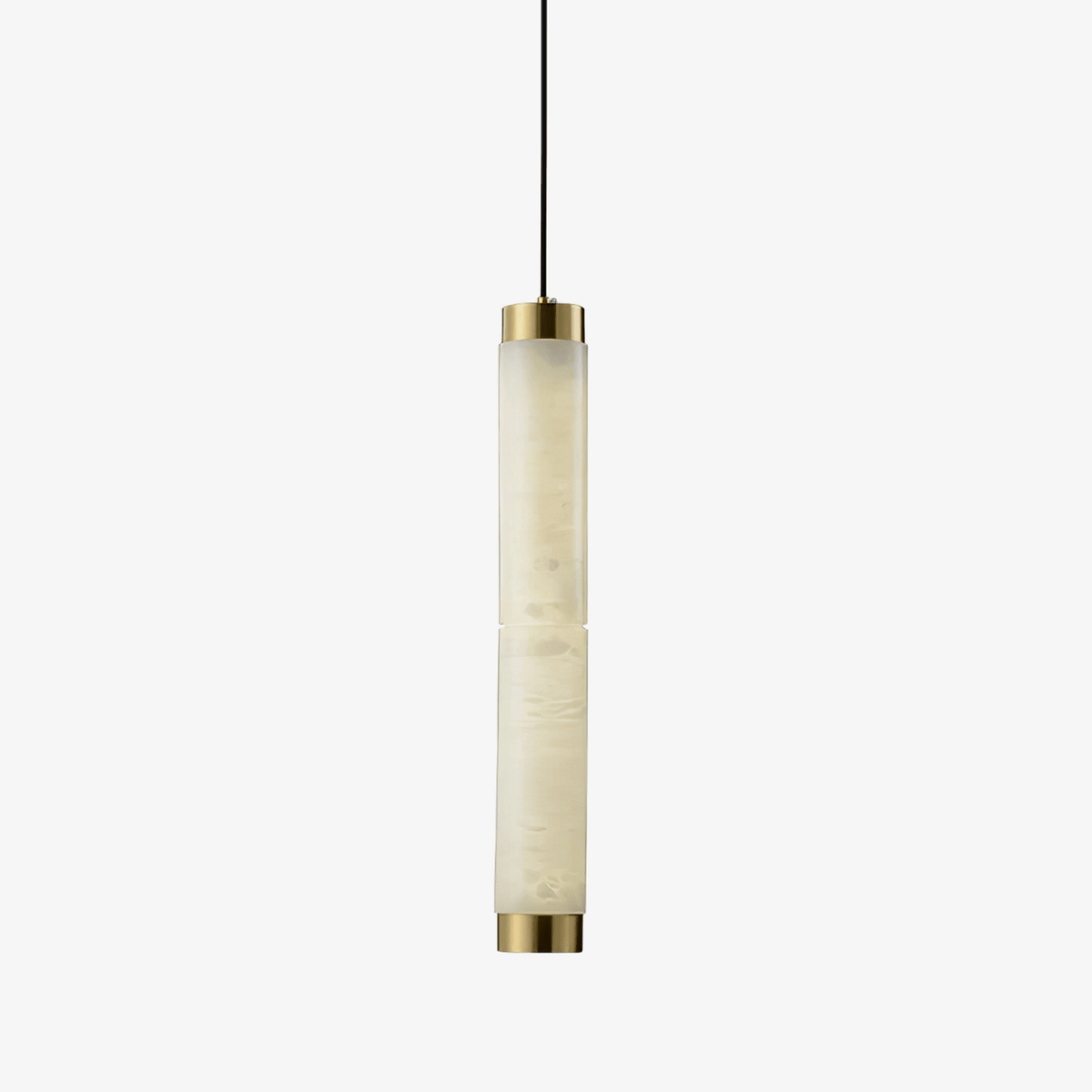 Aria Alabaster Pendant Light – Modern Brass LED Chandelier for Dining Room & Foyer