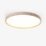 Oro Circle Travertine Flush Mount Ceiling Light