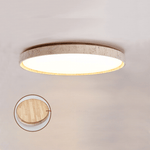 Oro Circle Travertine Flush Mount Ceiling Light