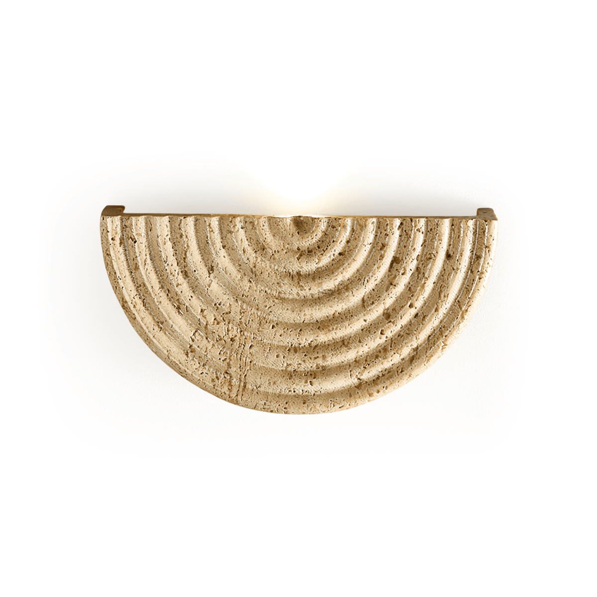 Terra Dome Travertine Wall Sconce, Warm Ambient Lighting for Modern Interiors