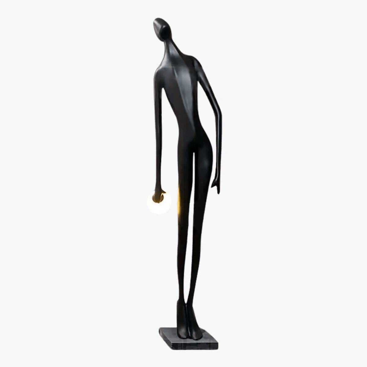 Noir Muse Sculptural Floor Lamp – Modern Art Deco Statement Lighting for Living Spaces