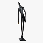 Noir Muse Sculptural Floor Lamp – Modern Art Deco Statement Lighting for Living Spaces