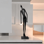 Noir Muse Sculptural Floor Lamp – Modern Art Deco Statement Lighting for Living Spaces