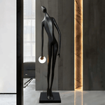 Noir Muse Sculptural Floor Lamp – Modern Art Deco Statement Lighting for Living Spaces