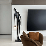 Noir Muse Sculptural Floor Lamp – Modern Art Deco Statement Lighting for Living Spaces
