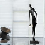 Noir Muse Sculptural Floor Lamp – Modern Art Deco Statement Lighting for Living Spaces