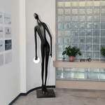 Noir Muse Sculptural Floor Lamp – Modern Art Deco Statement Lighting for Living Spaces