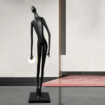 Noir Muse Sculptural Floor Lamp – Modern Art Deco Statement Lighting for Living Spaces