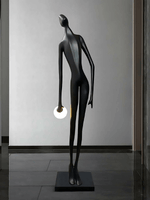 Noir Muse Sculptural Floor Lamp – Modern Art Deco Statement Lighting for Living Spaces