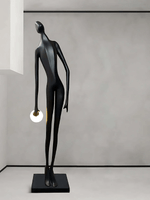 Noir Muse Sculptural Floor Lamp – Modern Art Deco Statement Lighting for Living Spaces