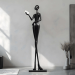 Elegant Lady Sculpture Ornaments – Modern Black Figurine for Living Room, Bedroom, and Office Décor