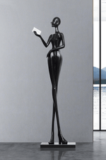 Elegant Lady Sculpture Ornaments – Modern Black Figurine for Living Room, Bedroom, and Office Décor
