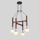 Lunna Orb Chandelier – Modern Wood and Glass Pendant Light