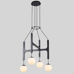 Lunna Orb Chandelier – Modern Wood and Glass Pendant Light