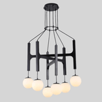 Lunna Orb Chandelier – Modern Wood and Glass Pendant Light