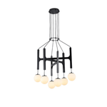 Lunna Orb Chandelier – Modern Wood and Glass Pendant Light