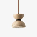 Vireo Travertine Pendant Light – Sculptural Stone LED Hanging Lamp for Modern Interiors