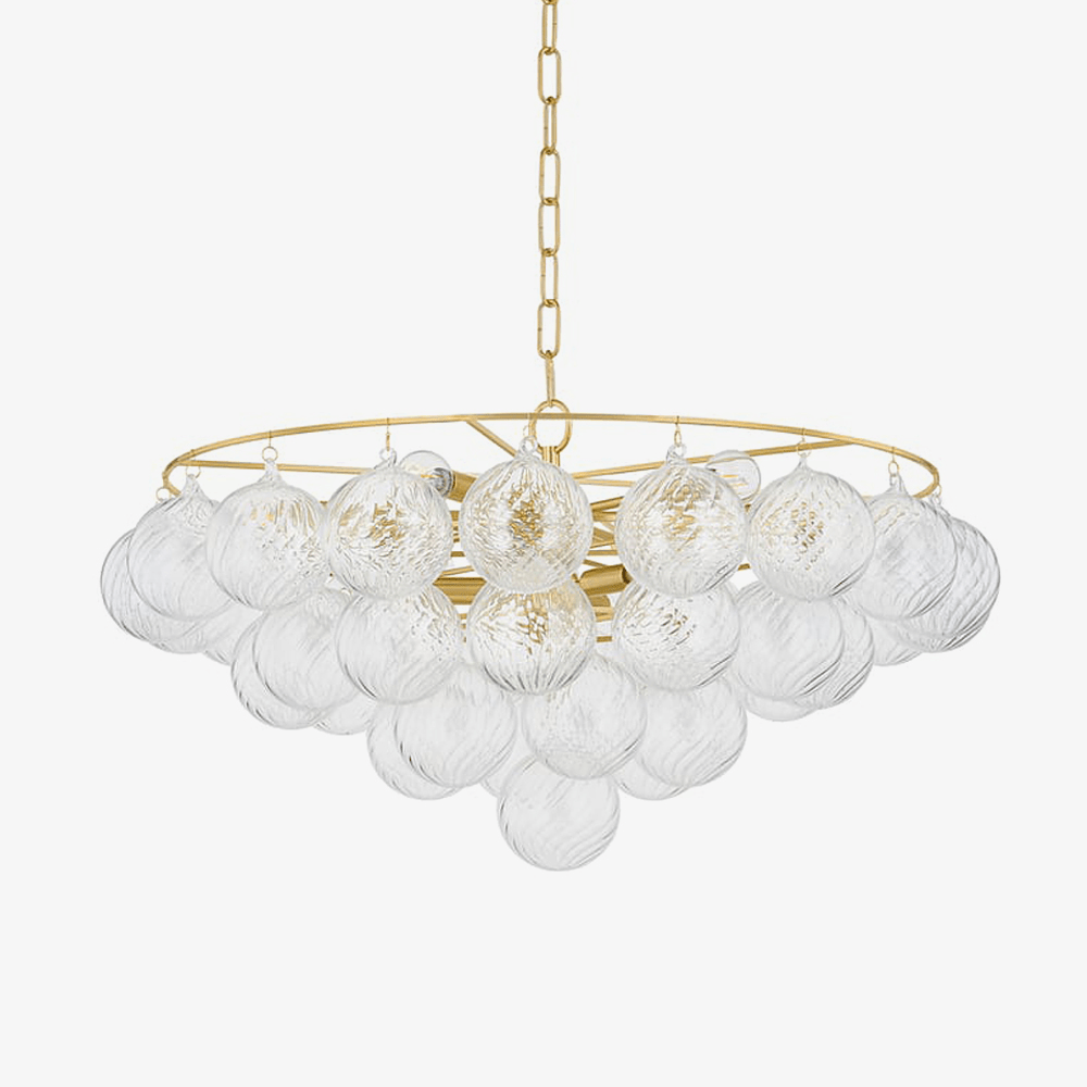 Mimi Chandelier in Champagne Glass and Aged Brass by Megan Molten