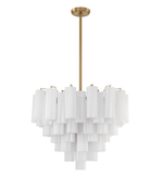 Eloria Glass Chandelier – Modern Fluted Glass Pendant Light, Gold Finish