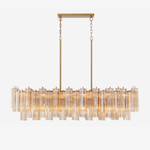 Eloria Glass Linear Chandelier – Modern Fluted Glass Pendant Light