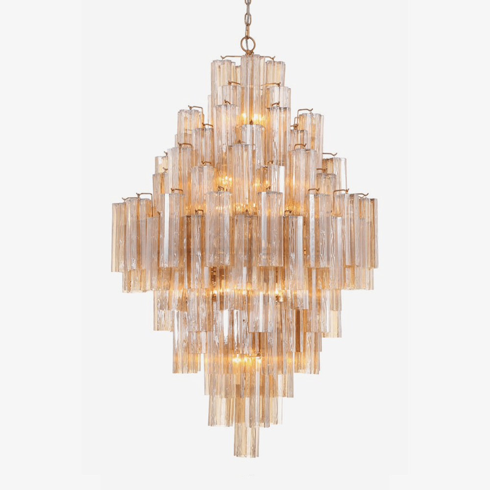 Eloria Glass Diamond Chandelier – Modern Murano Glass Pendant Light