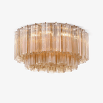 Eloria Glass Semi-Flush Ceiling Light in Gold Finish