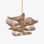 Cardiff Modern Glass Chandelier with Gold Leaf Finish for Dining Room and Living Room
