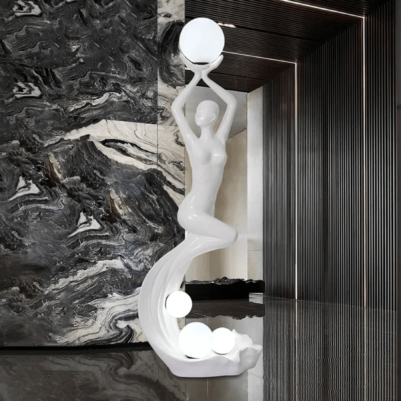 Mermaid Sculpture Floor Lamp – 6.5 Ft Figurative LED Floor Light