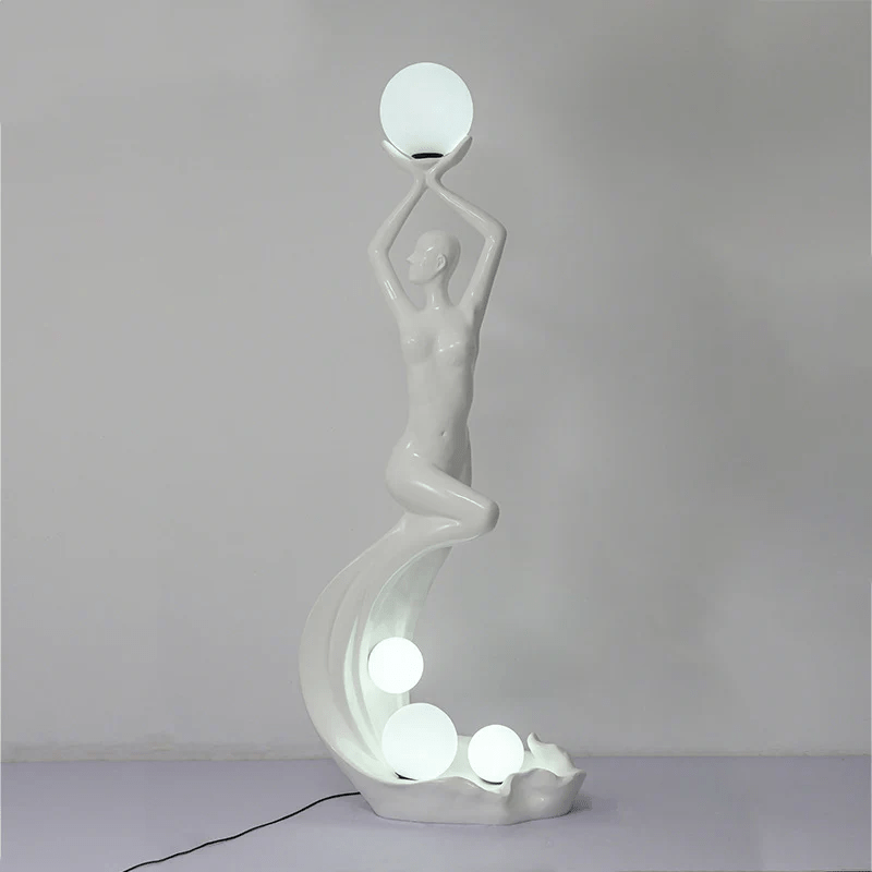 Mermaid Sculpture Floor Lamp – 6.5 Ft Figurative LED Floor Light