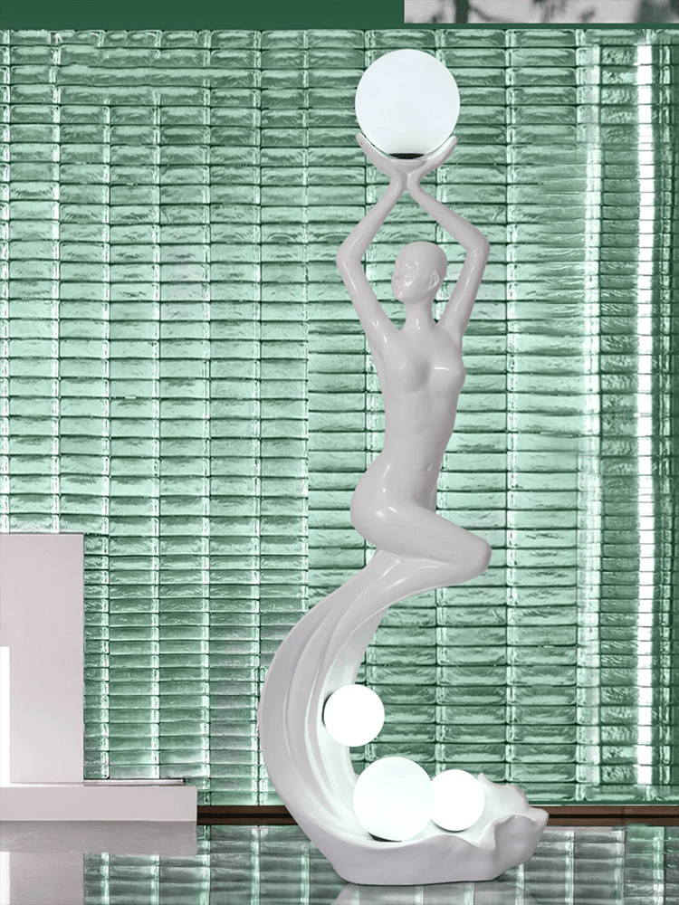 Mermaid Sculpture Floor Lamp – 6.5 Ft Figurative LED Floor Light