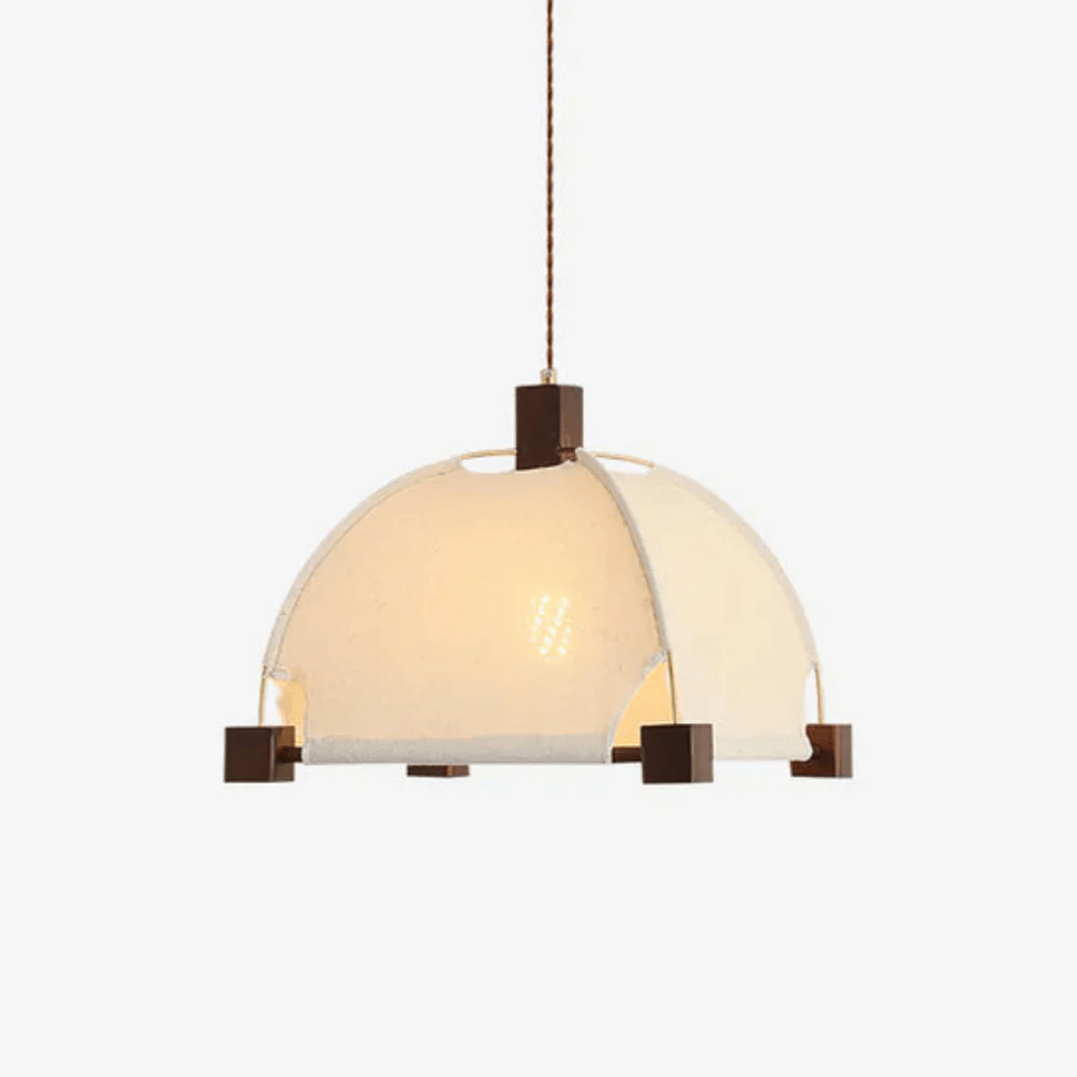 Allegra Pendant Light – Modern Wood & Fabric Designer Ceiling Lamp