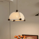 Allegra Pendant Light – Modern Wood & Fabric Designer Ceiling Lamp