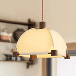 Allegra Pendant Light – Modern Wood & Fabric Designer Ceiling Lamp