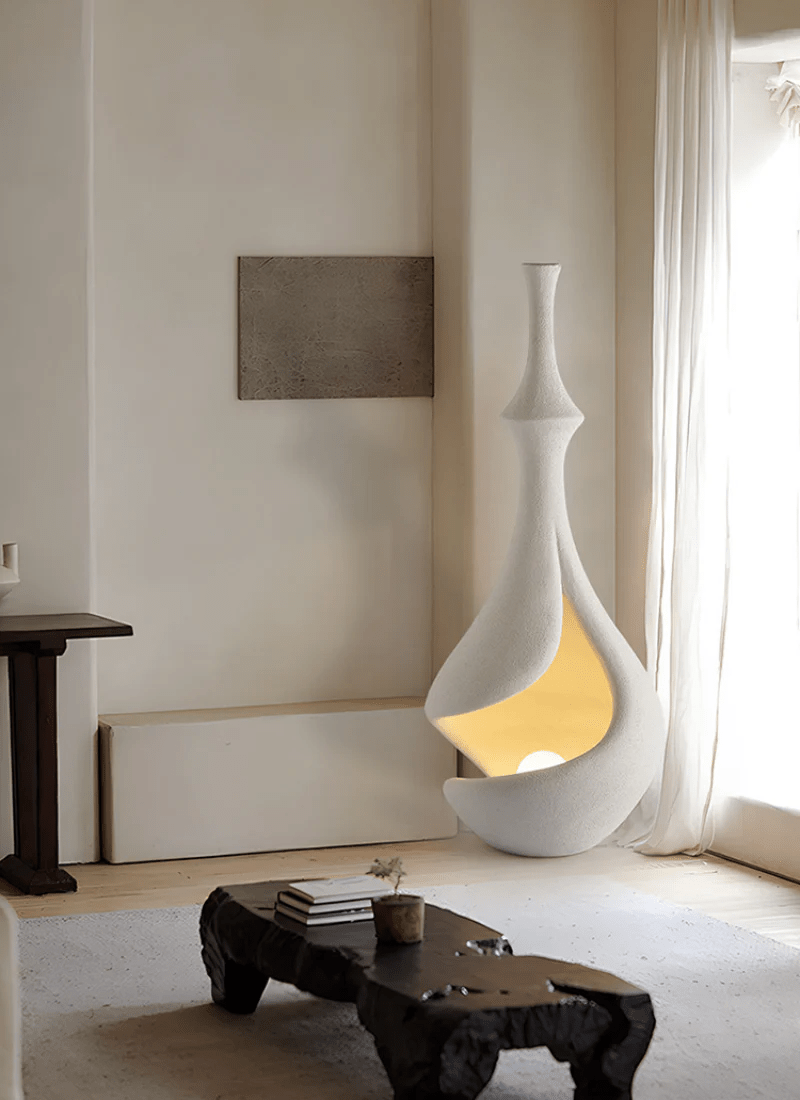 White Sere Vase Floor Lamp – Sculptural Ambient Lighting for Modern Interiors