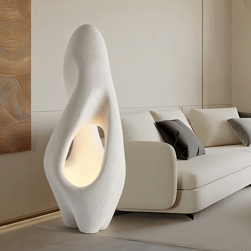 Sculptural White Floor Lamp for Modern Interiors | Ambient Lighting