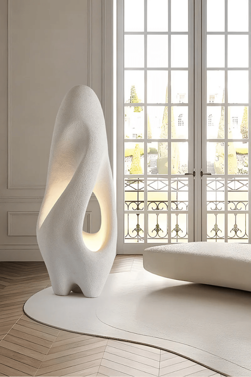 Sculptural White Floor Lamp for Modern Interiors | Ambient Lighting