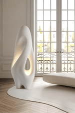 Sculptural White Floor Lamp for Modern Interiors | Ambient Lighting